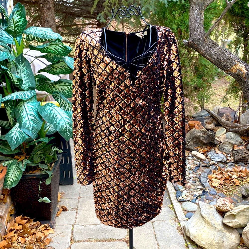 Gorgeous Chocolate brand Black & Gold Sequine Dress